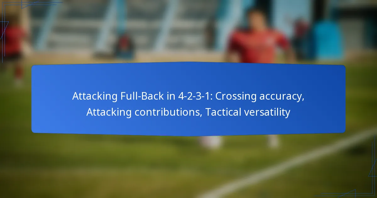 Attacking Full-Back in 4-2-3-1: Crossing accuracy, Attacking contributions, Tactical versatility