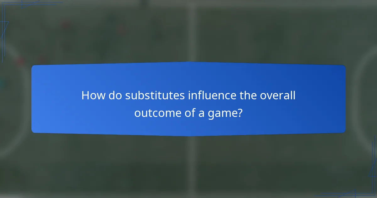 How do substitutes influence the overall outcome of a game?