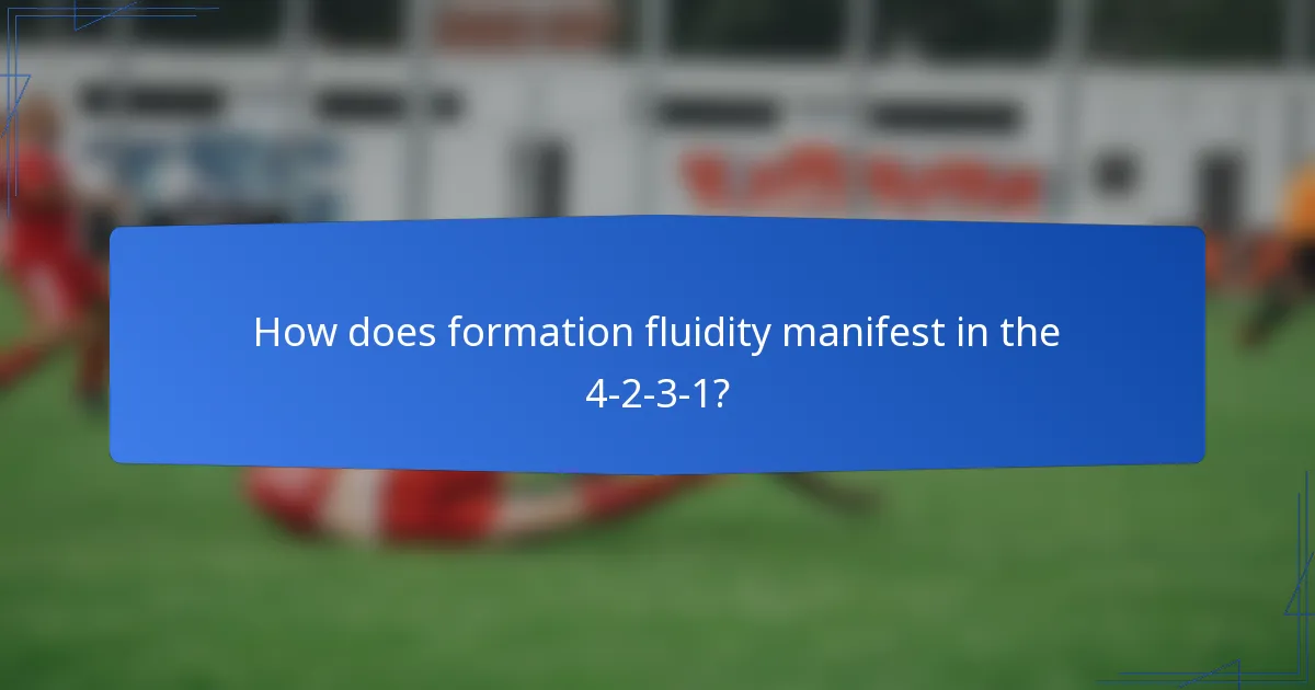 How does formation fluidity manifest in the 4-2-3-1?