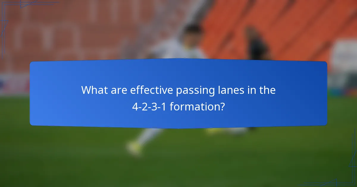 What are effective passing lanes in the 4-2-3-1 formation?