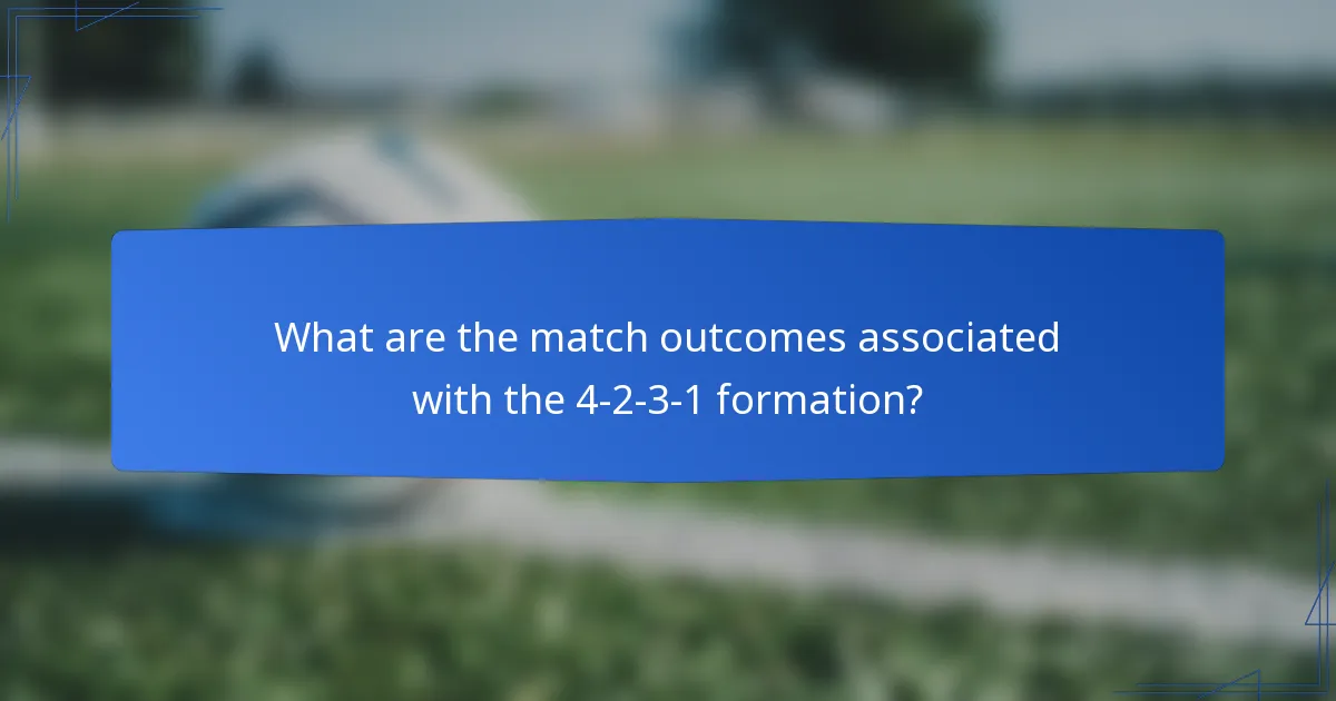 What are the match outcomes associated with the 4-2-3-1 formation?